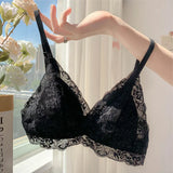 MOYISU French Summer Bralette - Wireless Push-Up Bra for Small Chest, Ultra-Thin Triangle Cups & Sexy Lingerie Set & Sexy Tushy