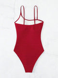 2026 Plain One Shoulder Swimsuit One Piece Solid Swimwear Women Sexy Bathers Bathing Swimming Swim Suit Female Beachwear