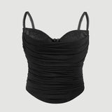 Camisole Tight Corset Sexy Transparent Mesh Patchwork Tube Top Slimming Hot Girl Outerwear Party Crop Top Pure Desire Top C9L1
