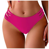 Women's Low Rise Cutout Swim Bottoms Solid Color Summer Beachwear Separate Swimsuit Bottom Female Brazilian Bikini Trunks 2026