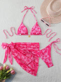 Halter Triangle String Bikinis 2026 Women Sexy Printed Swimsuit 3 Pieces Swimwear Female Bathers Bathing Swimming Swim Suit