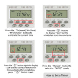 TNCE 30A Timer 220V, time control switch module, set to seconds, 32 groups of timer on and off light, for water pump timer