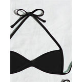 XS - L Halter High Leg Cut Bikini Female Swimsuit Women Swimwear Two-Pieces Bikini Set Strappy Bather Bathing Suit Swim V8276