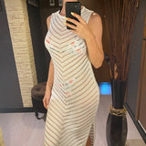 Hollow Out Sleeveless Crochet Knitted Tunic Beach Cover Up Cover-ups Mini Beach Dress Beach Wear Beachwear Female Women V6745