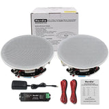 Herdio 6.5 Inch Home Audio 300W Ceiling Bluetooth Speaker Home Recessed Speaker System For Indoor Kitchen Bedroom Bathroom 2PCS