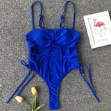 Splicing High Cut Out One Piece Swimsuit Women Tassel Swimwear Female Sexy Bathing Suit String Leopard Bikini 2025 Monokini Lady