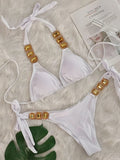 Halter Scrunch Butt Rhintstone Diamond Bikini Women Swimsuit Female Swimwear Two Pieces Bikini Set Brazilian Bathing Suit Swim