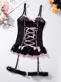 Women's Sexy Lingerie Lace Bra Set Erotic Underwear Set Bralette Bra and Panty Garter Set Sex Hot Erotic Sleepwear