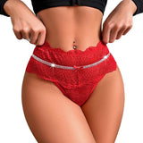 1pcs Low Waist Red Sexy Women's Panties Embroidery Floral Lady Briefs Elegant Sexy Lingerie   Fashion Style Female Underwear