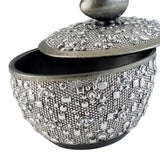 8" Tall Silver Finish Decorative Jewelry Box - Twilight Design in Polyresin