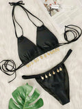 2025 Halter Luxury Rhinestone Diamond Bikini Female Swimsuit Women Swimwear Two-pieces Bikini Set Bather Bathing Suit Swim Lady
