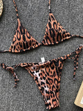 Sexy Leopard Bikini 2025 Halter Swimsuit Women String Swimwear Female Micro Bikini Set Brazilian Bathing Suit Push Up Swim Wear