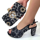Doershow Women Shoes and Bags To Match Set Italy Party Pumps Italian Matching Shoe and Bag Set for Party shoes! 1-2