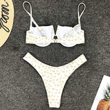 2026 Polka Dot Underwired V-Bar Bikini Women Swimsuit Female Swimwear Two Pieces Bikini Set Push Up Bather Bathing Suit Swim