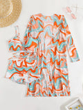 3 Pieces Sexy Print Bikini 2026 Women High Waist Swimsuit & Kimono Swimwear Female Lady Bathing Suit Swimming Summer Beachwear