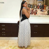 FDYOUI Elegant Bandage Polka Dot Patchwork Evening Dresses Women's 2026 Summer Off Shoulder High Slit Pleated Long Party Dress