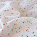 Women's 100% Cotton Crepe Gauze Nightgown Floral Sleeveless Spaghetti Strap Knee-Length Summer Home Sleep Dress M-XL
