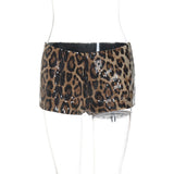 Sexy Chic Leopard Printed Super-short Night Club Shorts Women Fashion Skinny Sequins Short Pants Evening Party Outfit Streetwear