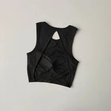 Women's Sexy Threaded Cross Hollow Back Yoga Exercise Fitness Vest Integrated Sports Training Bra Vest for Fitness And Yoga