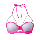 Women's Seashell Tops Backless Halter Bikini Bra Bathing Suit with Pearl Chain Bohemian Beach Vest