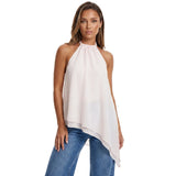 Women's Summer Solid Color/Dot Print Halter Tops Stylish Layered Asymmetrical Handkerchief HemSleeveless Vest