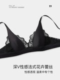 Sexy Summer Bra Sin Aros, French Lingerie Encaje Triangulo Pecho Pequeño, Bralette Suave Puro Deseo Saten MOYISU 32-38-S-XL AB