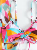 New Sexy 3 Pieces Suit for Women Neck Hanging Bikini Set+Cover-up Swimwear Sunproof Tankini High Waist Shorts Swimsuit Beachwear