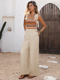Phantasy Bohe Jumpsuit Women Casual Strap Embroidery Long Pants Fashion Sleeveless Jumpsuit Lady Summer Vacation Streetwear