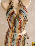 Sexy Coffee Striped Bikini Set 2026 Women Cover Up+Long Skirt 4 Piece Swimsuit Summer Bathing Suit Holiday Swimwear Biquini