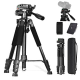 Tripod for Camera, Camera Tripod 60" Heavy Duty Tripod, Phone Tripod for Video Recording Photo Vlog, Iron Camera Tripods