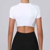 No Padded Women Yoga Sport T Shirts Fitness Clothes Short Sleeve Yoga Shirt Gym Top Running Active Wear Sport Tops