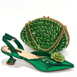 Doershow nice African Shoes And Bag Matching Set With silver Hot Selling Women Italian Shoes And Bag Set For Wedding HGY1-1