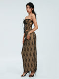 2 Piece Sets Women Lace Tie-up Tube Tops + Long Skirts Outfits Summer Streetwear Sexy Fairycore Y2K Aesthetic Clothes