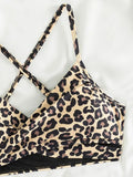 Criss Cross Back Leopard Bikini Women Swimwear Female Swimsuit Two Pieces Bikini Set Bather Bathing Suit Swim Beach Wear Lady