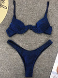Glitter Sparkling Underwired V-Bar Bikini Women Swimsuit Female Swimwear Two-pieces Bikini Set Micro Thong Bathing Suit Swim