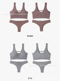 Sexy seamless underwear set push-up bra vest sports breathable push-up set