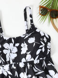 Strappy Printed Tankini 2026 Large Plus Size Swimsuit Women Shorts Swimwear Female Beach Wear Bathers Bathing Swimming Swim Suit