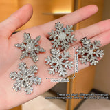 10-Pack Silver 3D Snowflake Hairpins for Women Elegant Winter Christmas Party Daily Outings Half-Updos Updos Styling Accessories