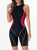 2026 Zipper Sleeveless Swimsuit Women One Piece Slim Swimwear Female Rush Guard Bathing Swimming Swim Surfing Suit Beachwear XXL