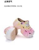 Leopard Platform Clogs for Women Closed Toe Chunky High Heel Sandals Woman New Summer Street Beach Slides Girls Fashion Slippers