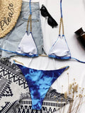 Sexy Cow Print Halter Metal Chains Brazilian Bikini Women Swimsuit Female Swimwear Two Pieces Bikini Set Bathing Suit Swim Lady