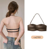 Vintage Multiway Bra Halter Neck Non-Slip Adhesive Bra for Small Bust Satin Backless Strapless Summer Lingerie UK S-XL MOYISU AB