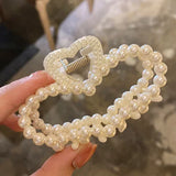Pearl Claw Clips Crab Geometric Hairpins For Women Girl Korean Bow Hollow Hair Accessories Bath Clip Headwear Barrettes