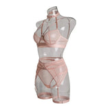 Toucheart Fantasia Lingeries Sexy Female Seamless Bra Kit Push Up Tulle Transparent Underwear Suspenders Complete Lace Bra Sets