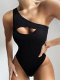 2023 Vintage Swimsuit Women One Piece Ruffle Strap Swimwear Female Push Up Monokini Padded Beach Bathing Suits Black Bodysuits