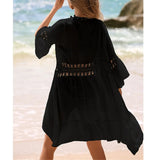 V Neck Half Sleeve Splicing Crochet Knitted Tunic Beach Cover Up Cover-ups Beach Dress Beach Wear Beachwear Female Women V7660