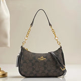 Women's Chain Bags Pvc Geometric Print Handbag Shoulder Crossbody Bag Women's Underarm Bag Suitable For Daily Outfit Matching