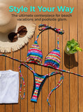 2026 Letters Print Colorful Micro Mini Thong Bikini Women Swimwear Female Swimsuit Two-pieces Bikini Set Bathing Suit Swim Lady