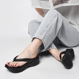 Thick Sole Wedges Flip Flops For Women 2025 Summer Clip  Platform Sandals Woman Non-slip Beach Slippers Girls Outdoor Slides