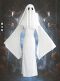 Sexy Ghost Costume for Women, White Gothic Dress, Ghost Cosplay Outfit, Halloween Party Dress, Elegant Scary Boo Lady Costume